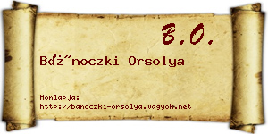 Bánoczki Orsolya névjegykártya